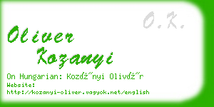 oliver kozanyi business card